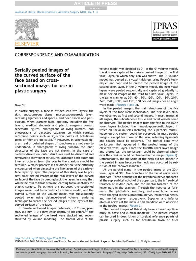 Journal of Plastic, Reconstructive & Aesthetic Surgery