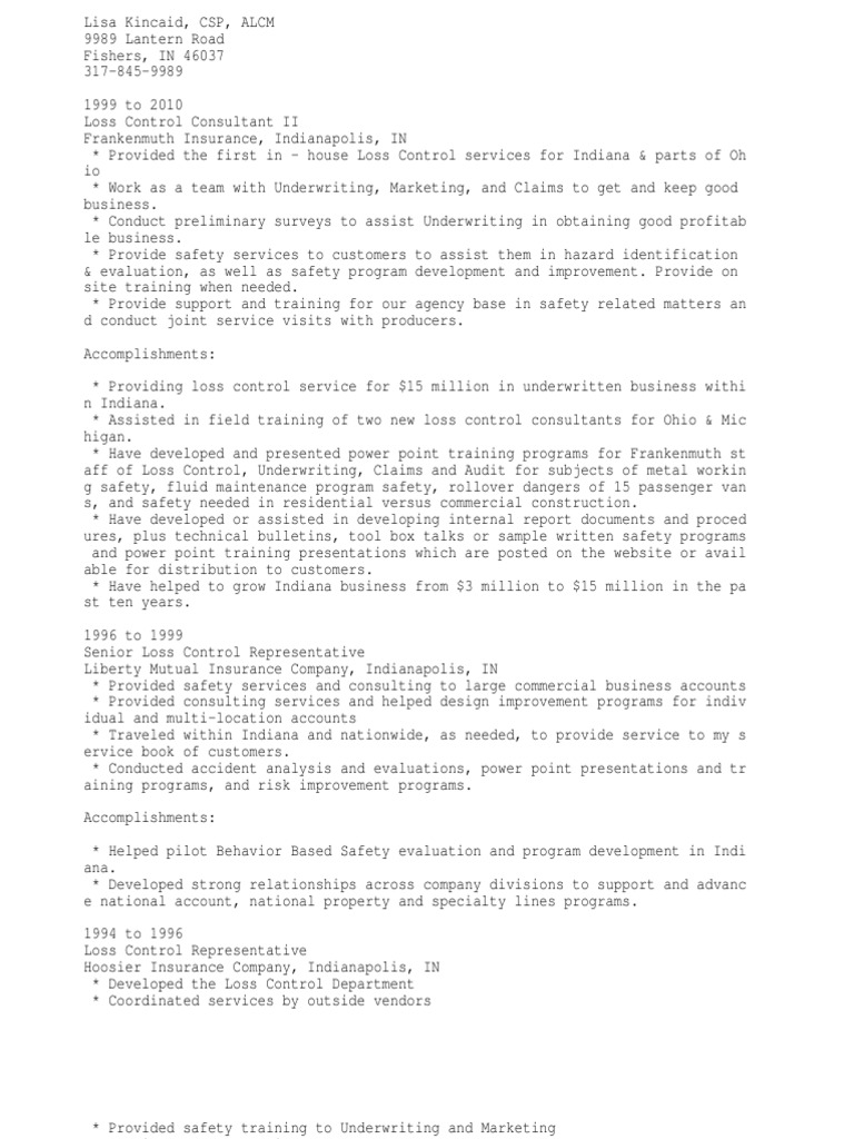 Risk Control, Loss Control, Loss Prevention Underwriting Insurance