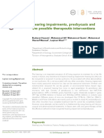 Hearing Impairments, Presbycusis and the Possible Therapeutic Interventions