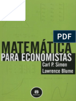 Resumo Matematica para Economistas Carl P Simon