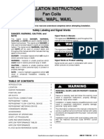 Installation Instructions Fan Coils Wahl, Wapl, Waxl: Warning