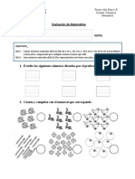 Evaluación matemática primer año básico