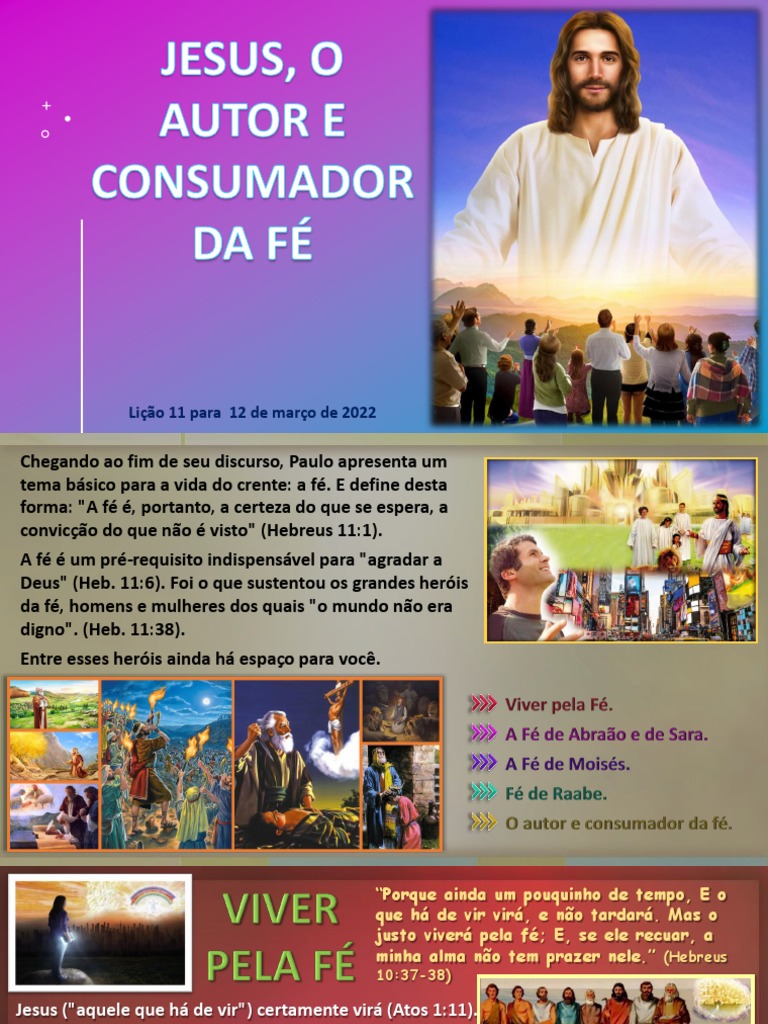 Licao 11 Jesusu o Autor e Consumador Da Nossa Fe | PDF | Fé | Josué