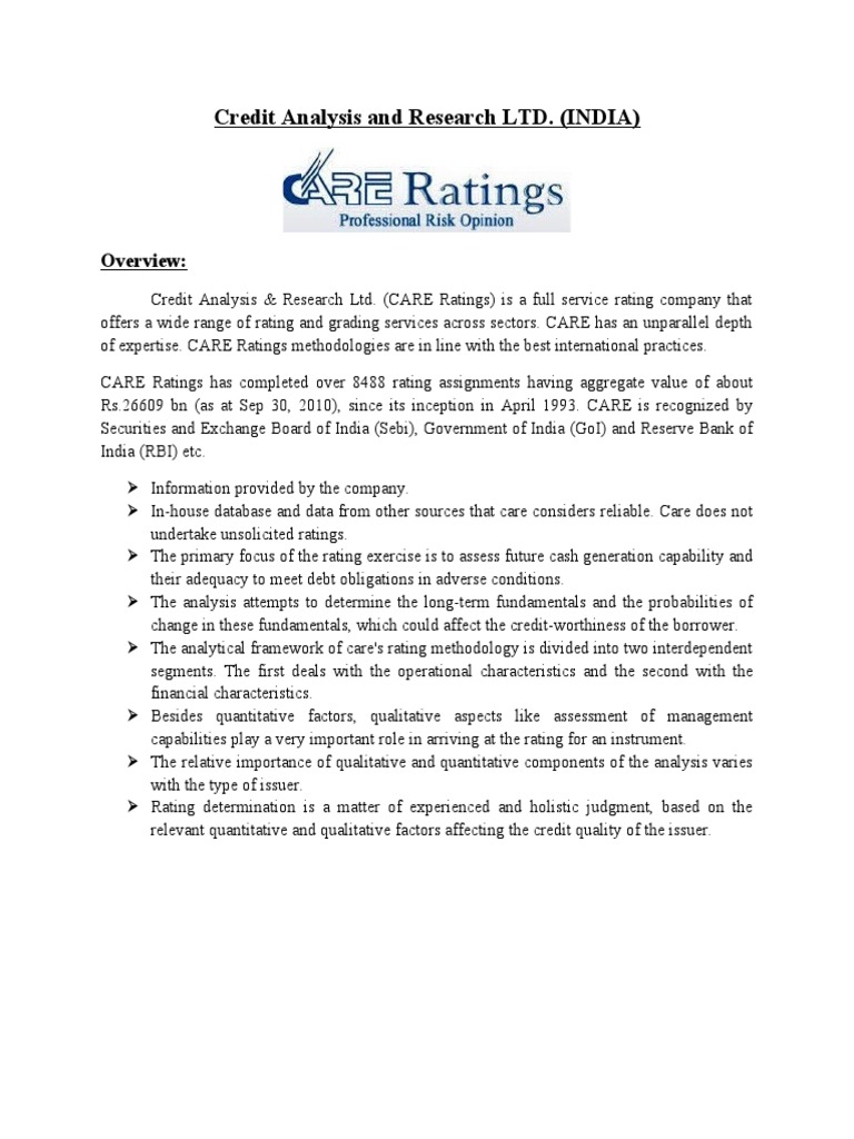 Credit Analysis and Research LTD | PDF