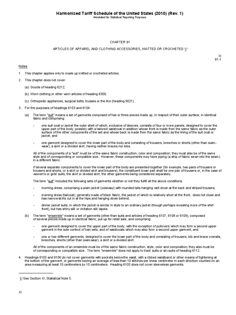 HS Codes Suit (Clothing) Skirt