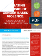 Mitigating The Risks of Gender-Based Violence:: A Due Diligence Guide For Investing