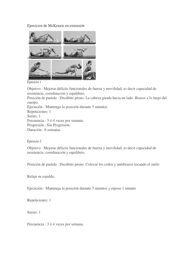 Ejercicios de McKenzie en Extensión | PDF | Salud y bienestar