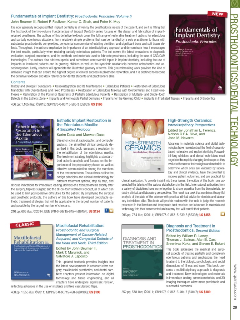 Fundamentals of Implant Dentistry:: Prosthodontic Principles (Volume I ...