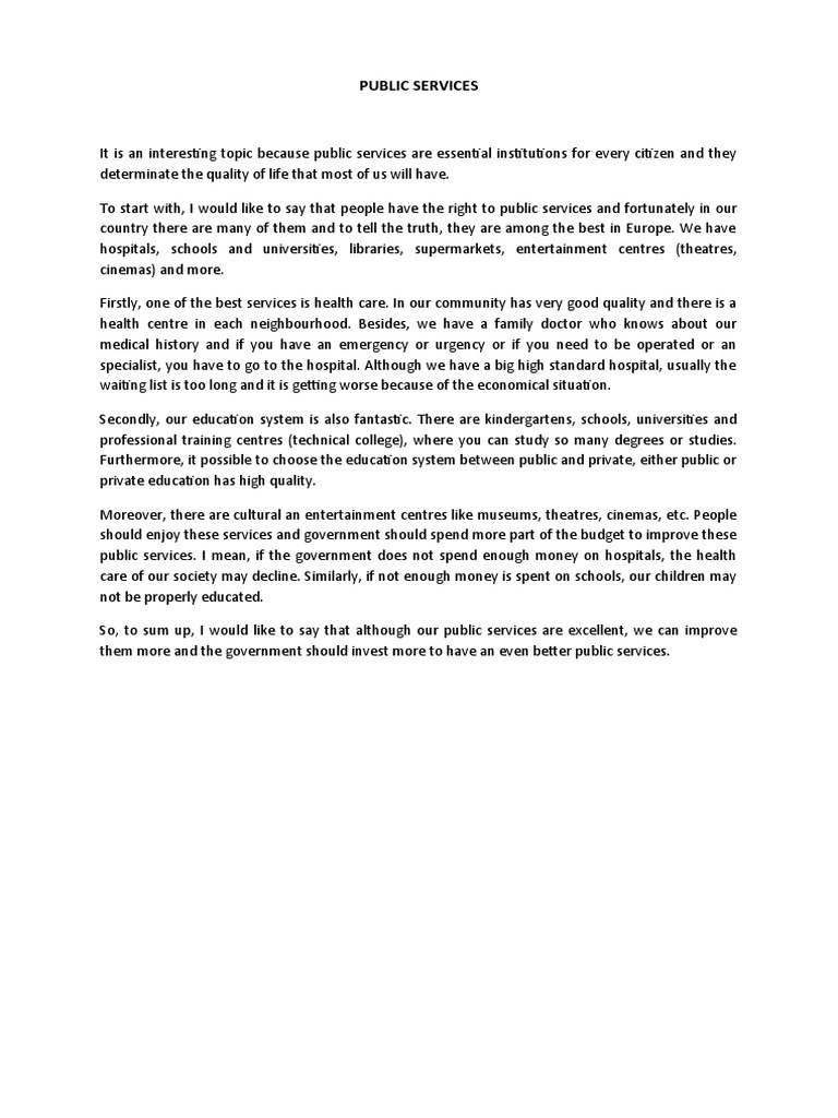 Public Services | PDF