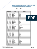 ECC Via Le CNC 2021 Liste Des Admissibles MP 1