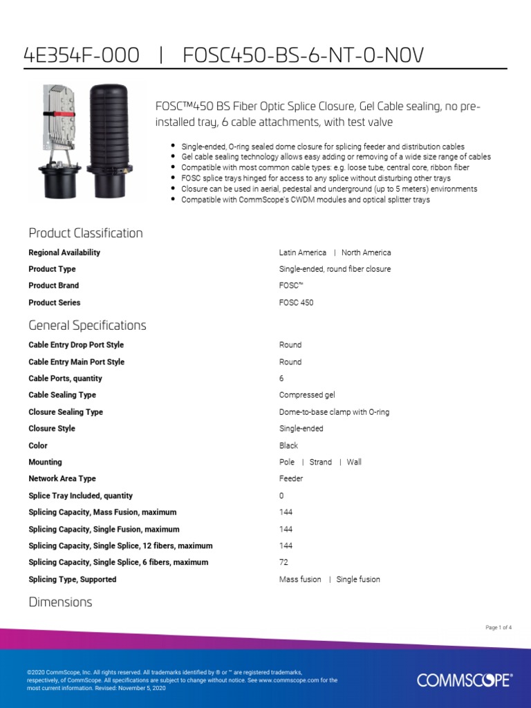 4E354F-000 Product Specifications - COMMSCOPE | PDF | Optical Fiber ...