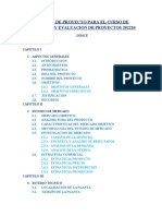 ESQUEMA DE PROYECTO PARA EL CURSO DE FRMULAION Y EVALUACION DE PROYECTOS 202210