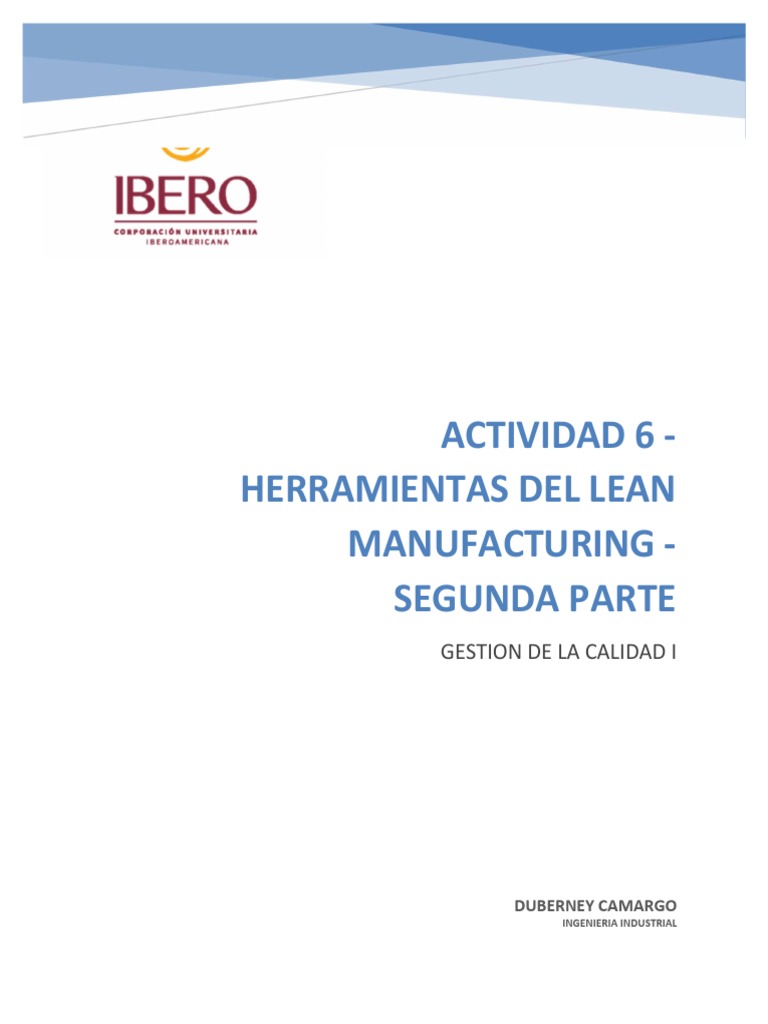 Herramientas Lean Manufacturing y Calidad | PDF | Business | Procesos ...