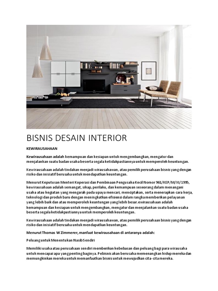 Kewirausahaan dalam Desain Interior | PDF | Karier & Perkembangan | Bisnis