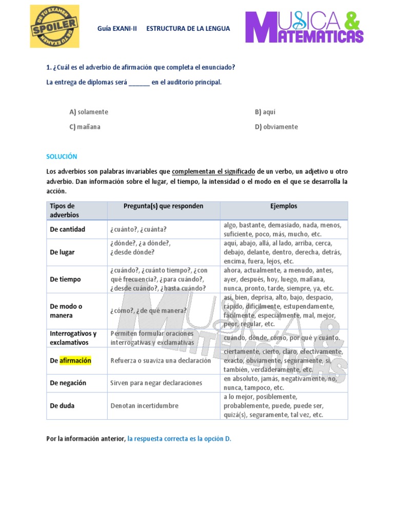 Estructura de La Lengua | PDF | Adverbio | Oración (Lingüística)