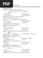 Mark The Letter A, B, C, or D On Your Answer Sheet To Indicate The Sentence That Best Completes Each of The Following Exchanges