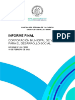 Informe Final 658-20 Corporación Municipal de Viña Del Mar Sobre Auditoría A Los Ingresos Percibidos y Gastos Ejecutados - Febrero 2022