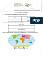 Avaliação de Geografia