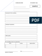 staff Counselling Form