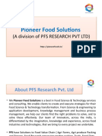 Pioneer Food Solutions: (A Division of PFS RESEARCH PVT LTD)