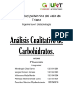 Analisis Cualitativo de Carbohidratos de Los Alimentos.