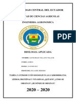 Biomoleculas (Carbohidratos, Vitaminas, Proteinas y Lipidos)