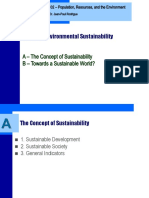 Topic 9 - Environmental Sustainability: A - The Concept of Sustainability B - Towards A Sustainable World?