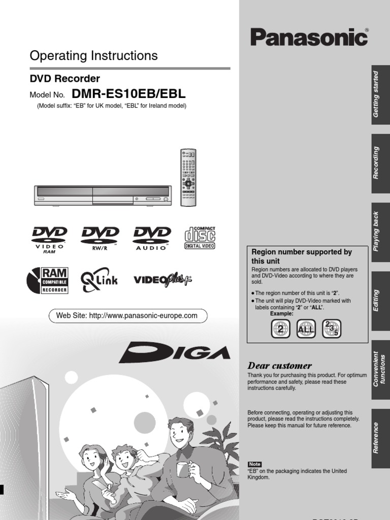 Panasonic DMRES10 Manual PDF Dvd Compact Disc