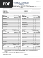 Saint Paul Academy, Inc.: Seniorhighschool Studentevaluation Form