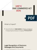 Electronic Commerce Act: Unit 6 (ECA)