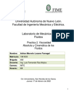 Practica 2. Viscosidad Absoluta y Cinemática de Los Fluidos - 1961830