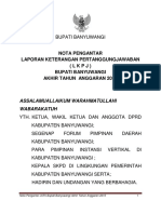 Nota Pengantar LKPJ Bupati Banyuwangi Akhir Tahun Aanggaran 2015 - 2