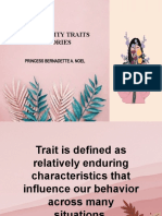 Personality Traits Theories: Princess Bernadette A. Noel