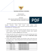 Pengumuman Hasil Seleksi Administrasi Pada Seleksi Calon Asisten Ombudsman RI Tahun 2022