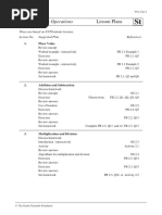 UNIT 2 Basic Operations Lesson Plans: These Are Based On 45/50 Minute Lessons. Lesson No. Suggested Plan References