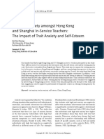 Teaching Anxiety Amongst Hong Kong and Shanghai In-Service Teachers: The Impact of Trait Anxiety and Self-Esteem