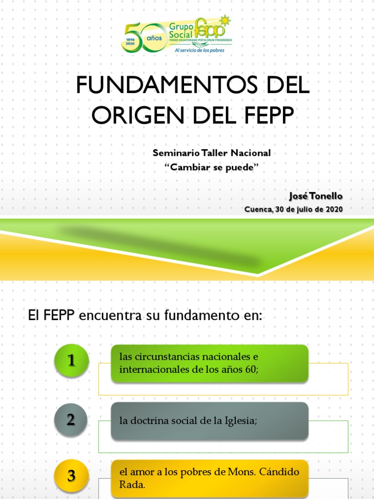 Origen del FEPP según José Tonello | PDF | Iglesia Católica | Pobreza