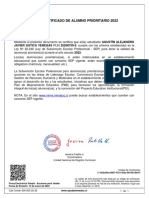 Certificado de Alumno Prioritario 2022: JAVIER GATICA VENEGAS RUN 25268759-9, Cumple Con Los Criterios Establecidos en La