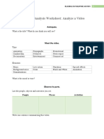 Document Analysis Worksheet: Analyze A Video: Anticipate