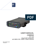 User Manual CSB200: Class B AIS Transponder With NMEA 0183 / RS232 / RS422 Interfaces