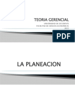 Teoría gerencial sobre la planeación estratégica