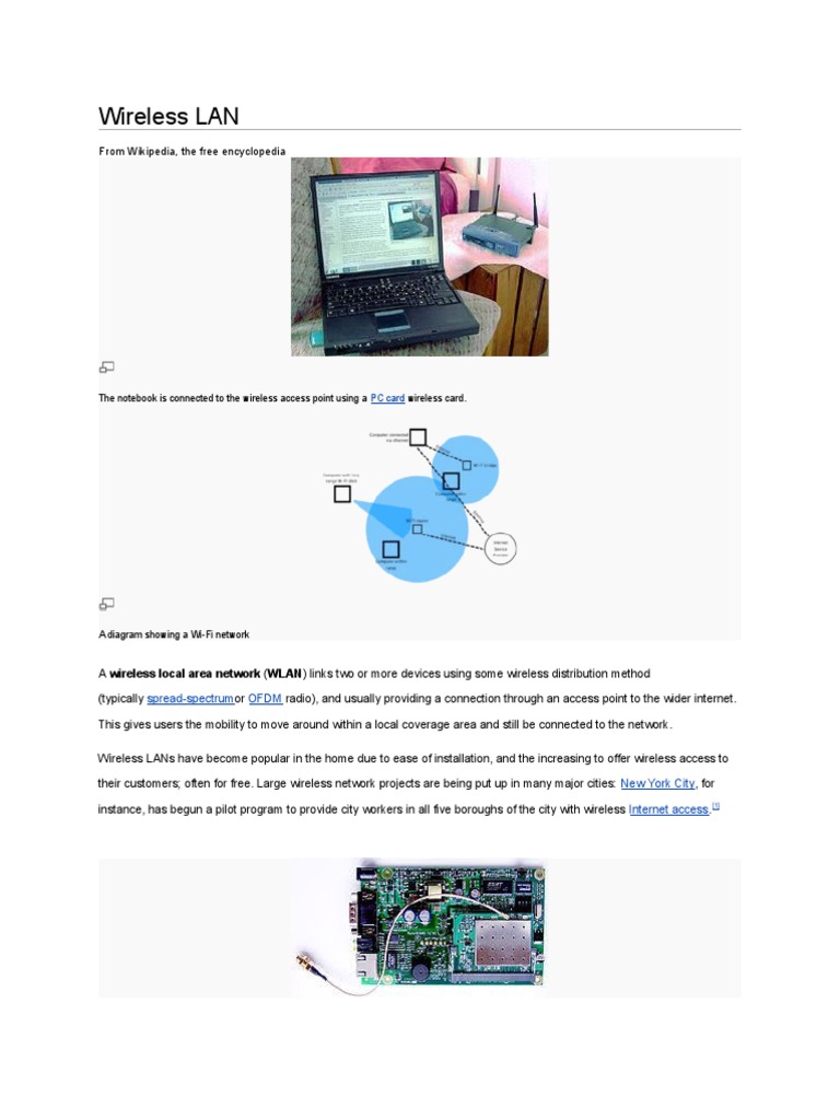 Wireless LAN: The Notebook Is Connected To The Wireless Access Point ...
