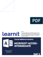Microsoft Access - Intermediate Day 2: Course Reference Handout