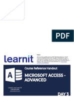 Microsoft Access - Advanced Day 3: Course Reference Handout