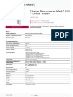 Ethernet fibre converter MM/LC 2CH product data sheet