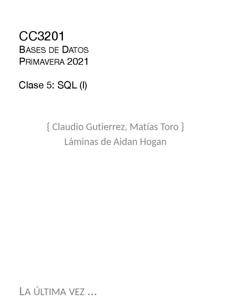 Clase 5 SQL I | PDF | SQL | Ingeniería de software