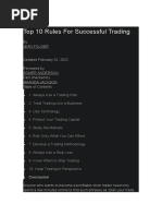 Top 10 Rules For Successful Trading