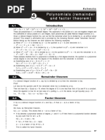 4 - Polynomials (Remainder and Factor Theorem)