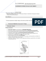 To Discuss Generation of High Voltages and Currents and Their Measurement