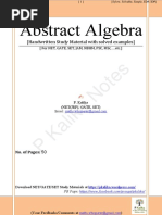 Abstract Algebra: P Kalika Notes